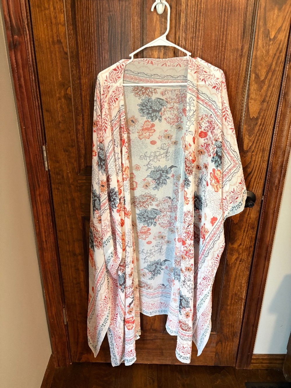 CupShe floral long lightweight kimono, swim coverup. OS, NWT